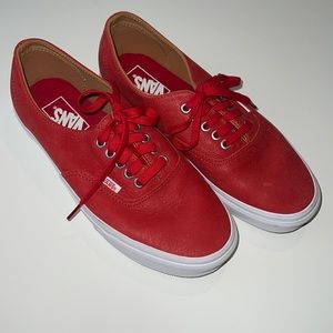 Vans Authentic Deacon Premium Leather Racing Red Women's Size 8.5 Men’s Size 7